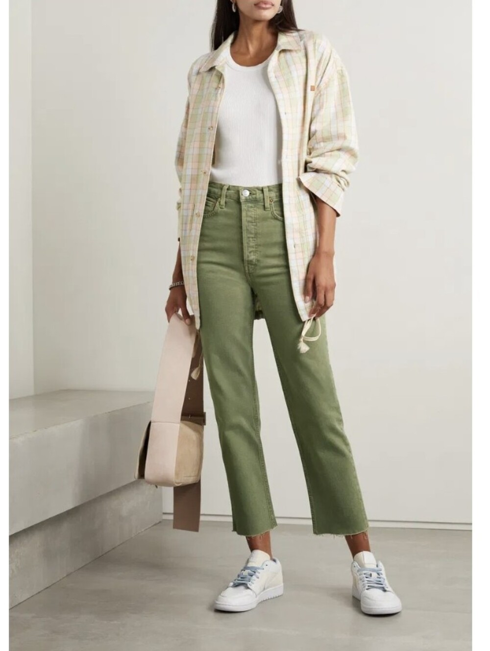 NWT RE/DONE Ultra High Rise 70s Stove Pipe Jeans-Washed Sage